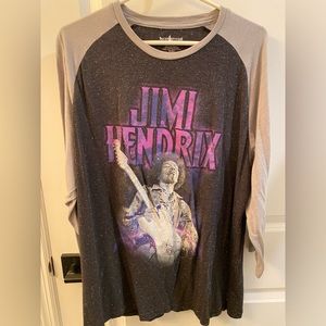 Jimi Hendrix Graphic Tee Baseball Shirt Sz XXL